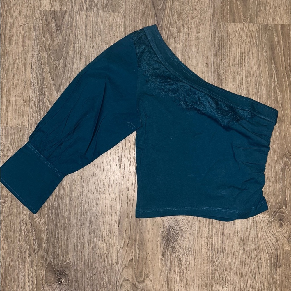 By Anthropologie One Shoulder Puff Sleeve Top XS